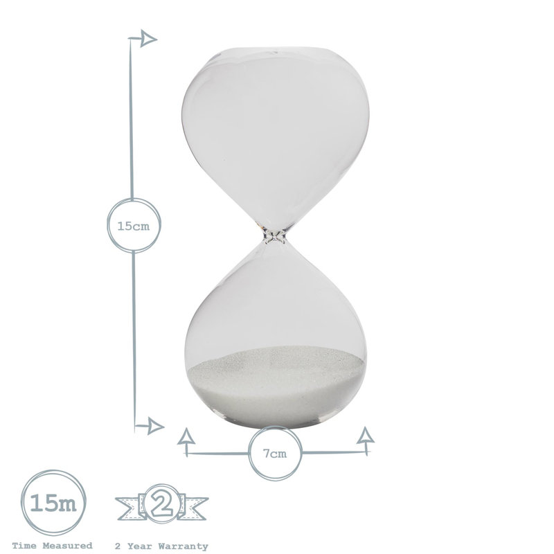 Nicola Spring - Glass Kitchen Sand Timer - 3 Sizes - Clear