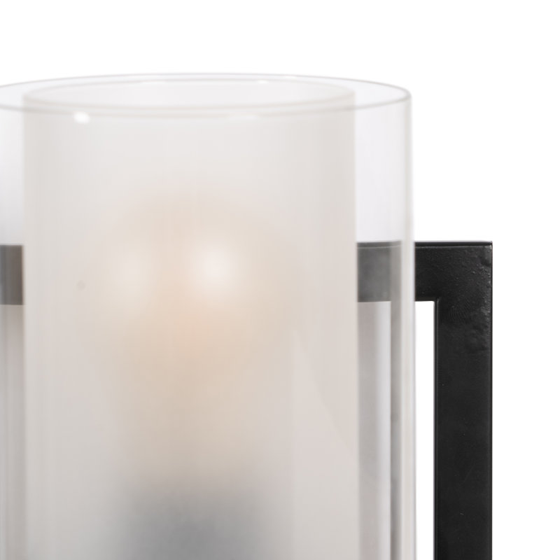 Ausma Iron Candle Wall Light, Satin Black