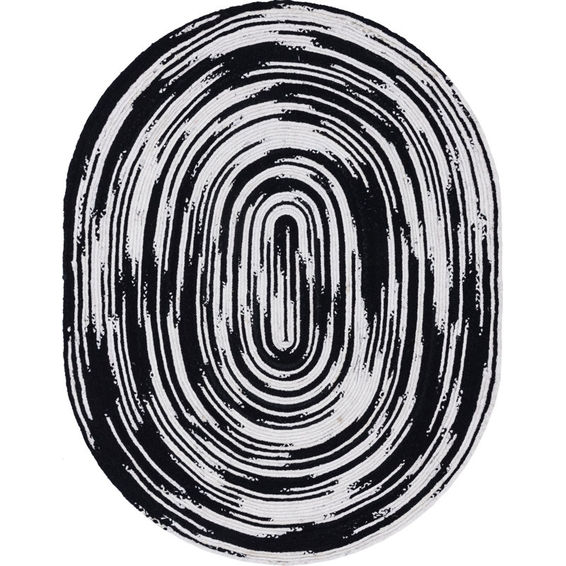 Ovgoros Cotton Abstract Indoor Rug, Oval 8' x 10'