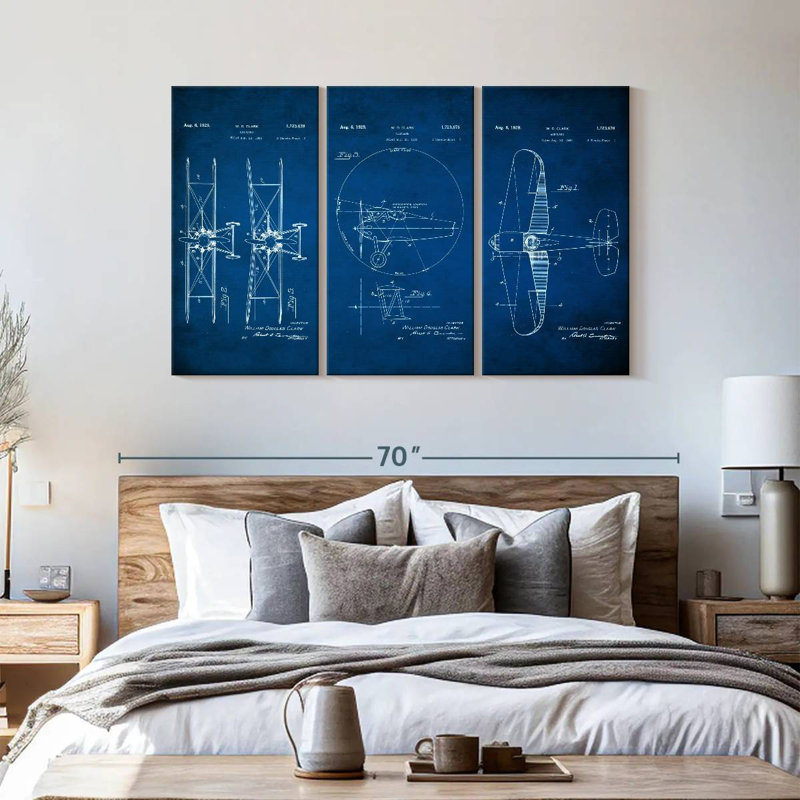 Avion, impression sur toile, H 57 po x l 36 po x P 1,25 po