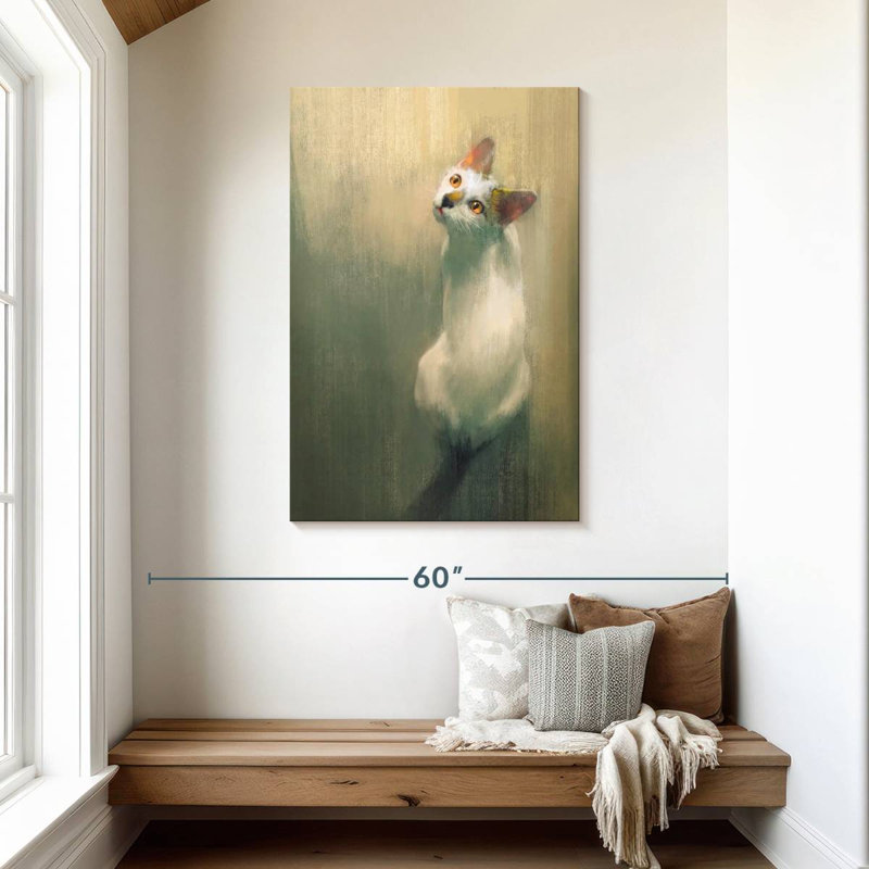 Brampt White Cat, 45" H x 30" W