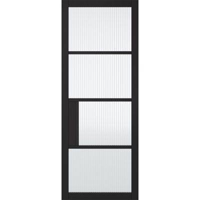Chelsea Reeded Glazed Primed Black Internal Door