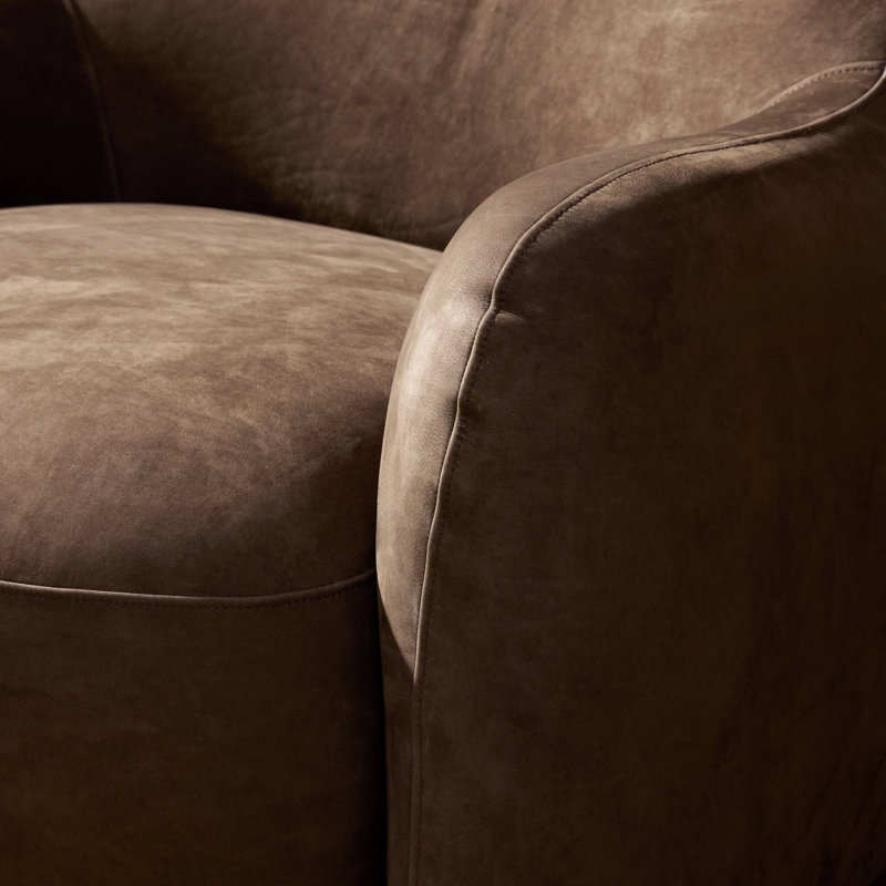 Mardell Swivel Chair-Nubuck Cigar