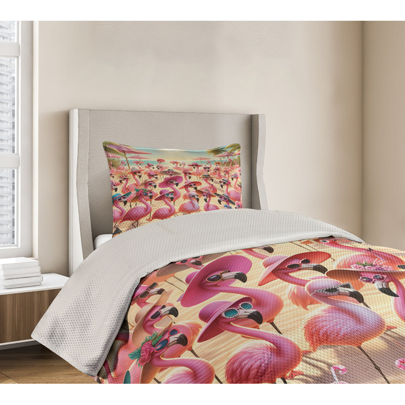 Polyester Floral Coverlet, Twin Coverlet + 1 Standard Shams