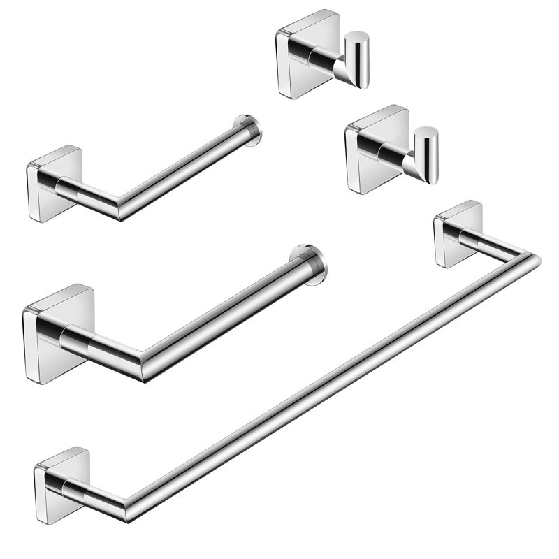 Calyx Matte Black 5 pieces Decorative Bathroom Hardware sets, Matte Black