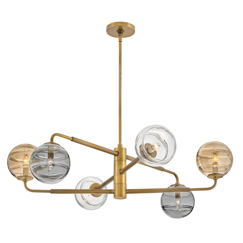 Oberon Six-Light LED Adjustable Single Tier Globe Chandelier