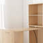 Bureau extensible avec tablettes de rangement et roues mobiles, pliable pour petits appartements et bureaux, Burlywood-1001448339