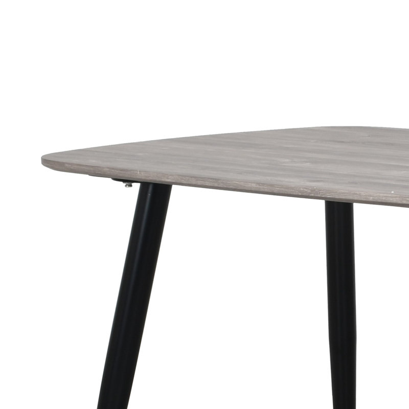 Aspen 1200mm foiled rect. table & 4 fabric chair Set, Grey, Platinum