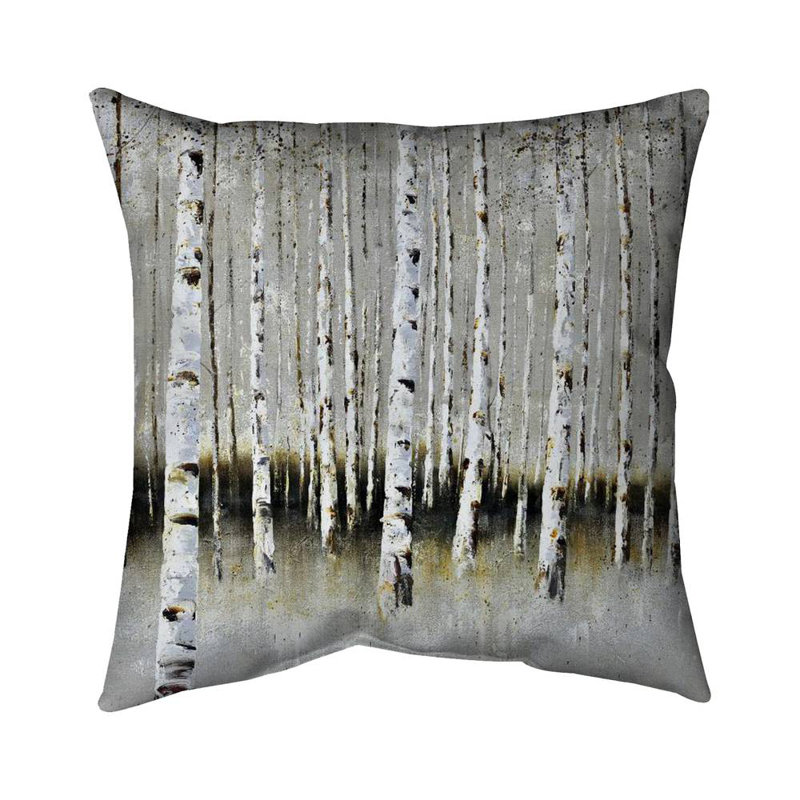 Winter forest landscape - 26"x26" Throw pillow - Poly twill - Print on demand