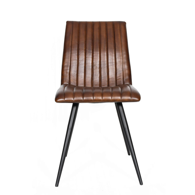 Brisben Leather Dining Chair, Hand Washed Chestnut