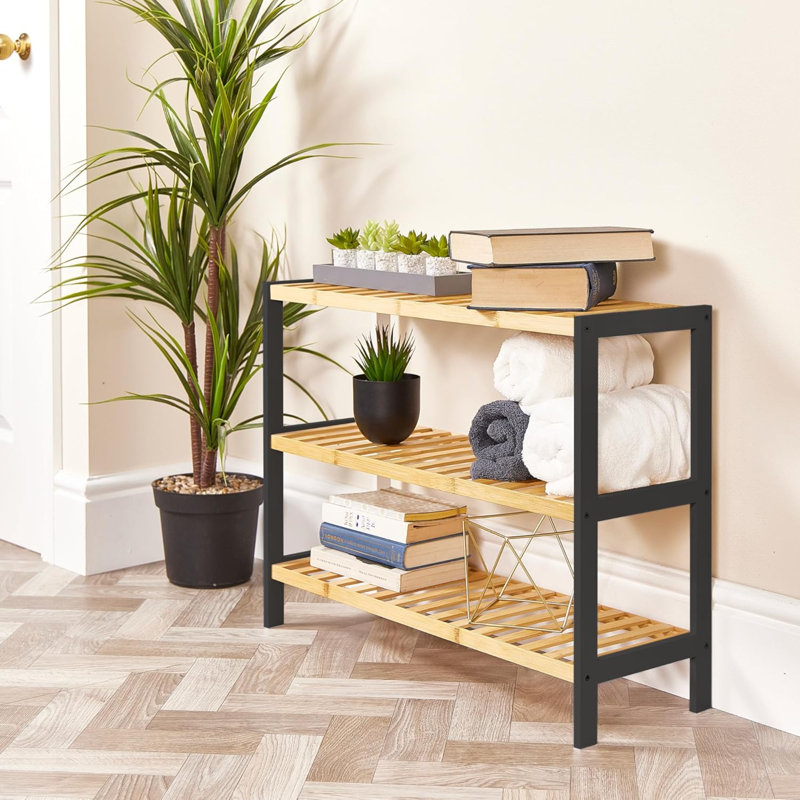 3 Pair Shoe Storage Rack, Black