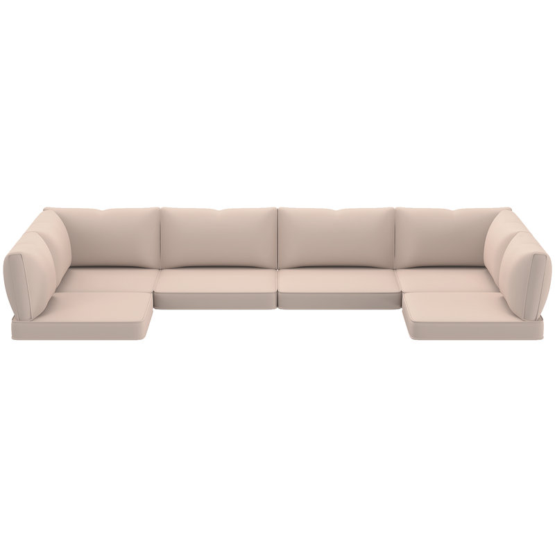 Outdoor Replacement Cushions 14-Piece Deep Seat Water-Resistant Patio Furniture Cushions for 6-Seat Sectional Rattan Sets, Beige