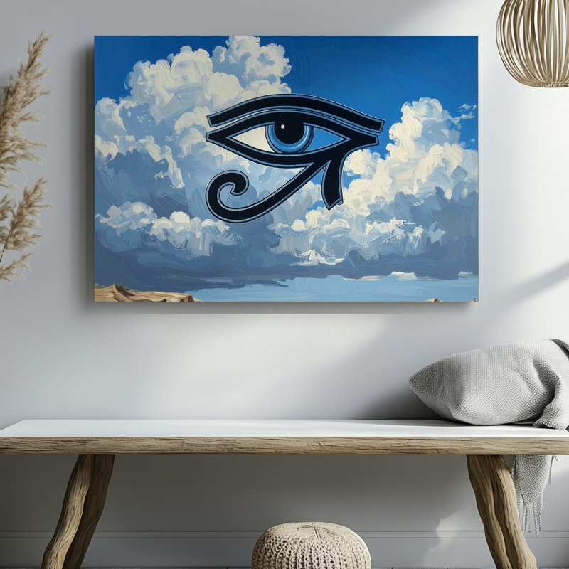 «Floating Eye of Horus Canvassurreal Sky», art mural sur toile, H 9 po x l 12 po