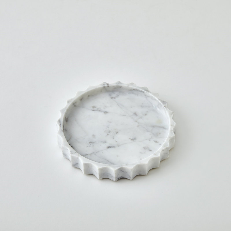 Marble Decorative Tray, 8"Wx8"Dx1.25"H