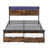 Queen Sized Deep Black MDF and Metal Platform Storage Bed for Everyday Bedroom Use With Integrated Charging