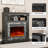 40" Fireplace Freestanding Electric Fireplace with Mantel, 3D Realistic Flame Faux Fireplace-120098245
