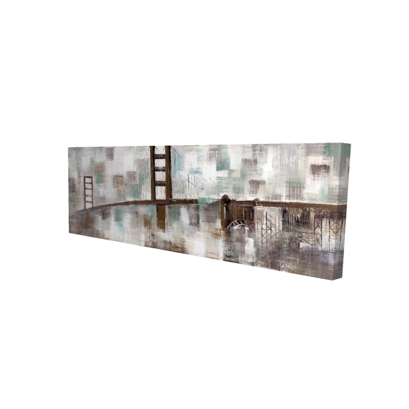 Abstract Golden Gate - Beige Bedroom Canvas for Home Decor