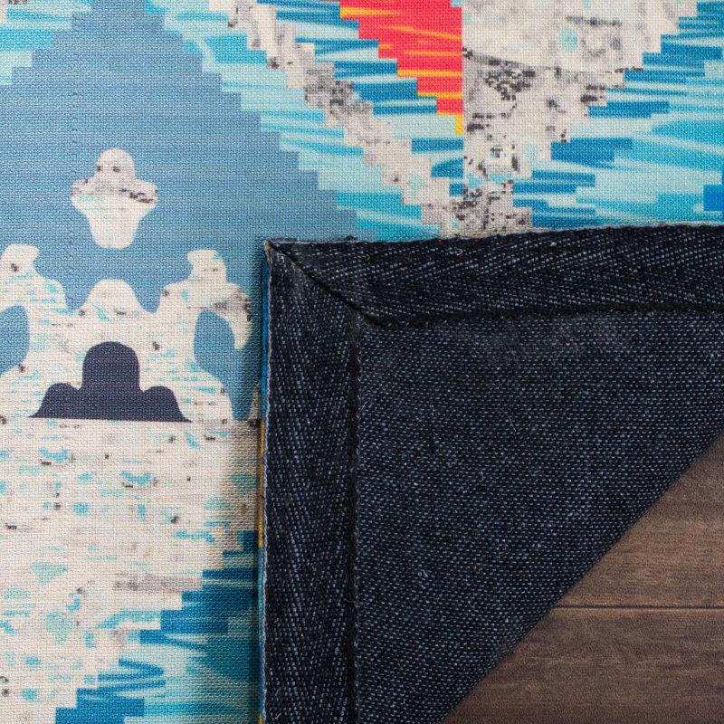 Tapis géométrique tissé à la main Sonakshi, Rectangulaire 3 pi x 5 pi