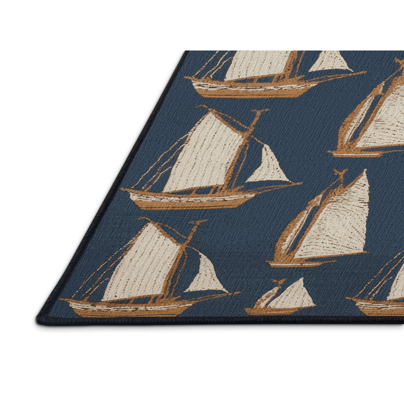  Tapis nautique lavable Schooners, Rond 3 pi