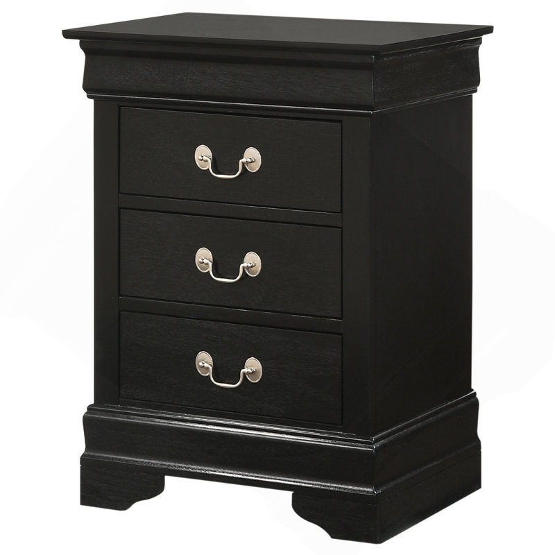 Timeless Black Nightstand With Storage Options, Black