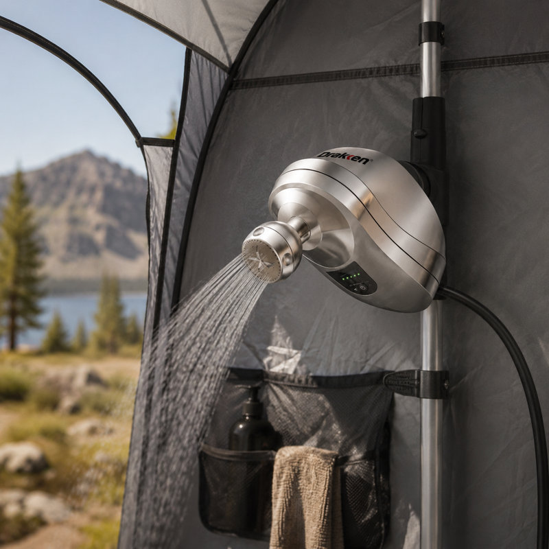 Drakken 3.5kW Tankless Electric Shower Head Water Heater with Patent-Pending Heat Transfer Technology