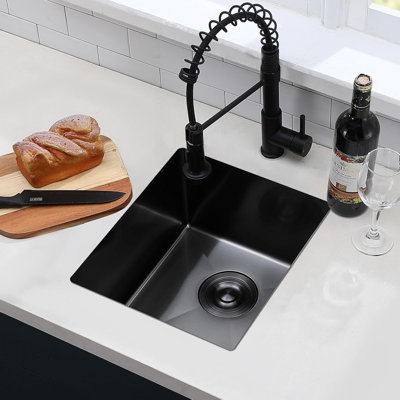 15X17" Undermount Black Stainless Steel Kitchen Sink