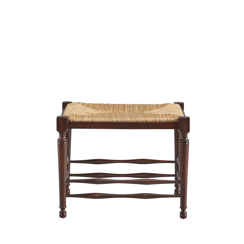 Rossana Solid Wood Accent Stool, Brown