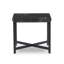Hammered Iron End Table-White Marble-1793588783