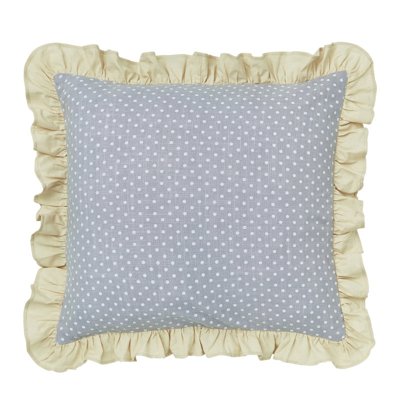 Polka Dots Square Scatter Cushion Cushion With Filling, Lavender/Yellow