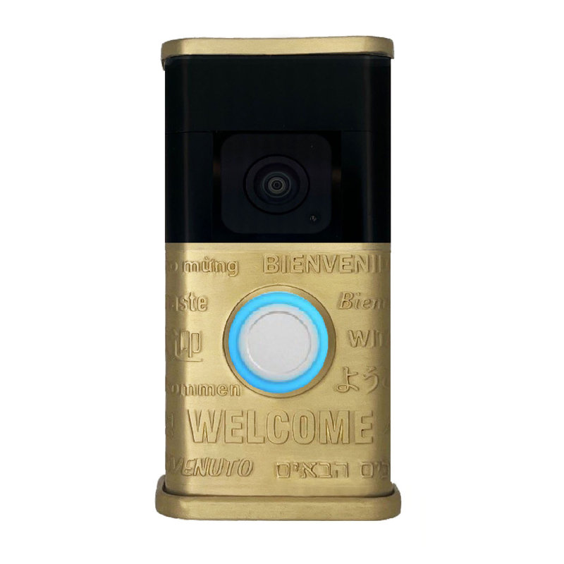 Couvre-sonnette multicolore de bienvenue vidéo (Ring 3, 3 Plus, 4, Batterie Plus, compatible Batterie Pro), Laiton