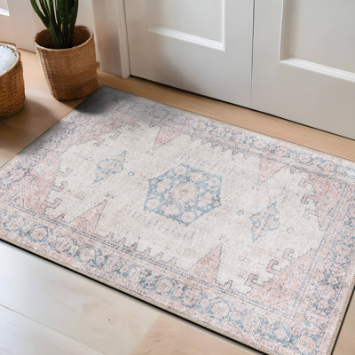 Tapis beige antidérapant Labarbera