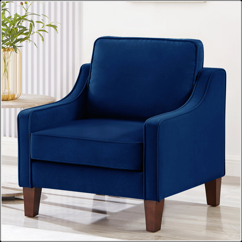 Modern Armchair, Living Room Single Seat Sofa Chair With Comfortable Cushioning And Stylish Design For Small Spaces, Navy