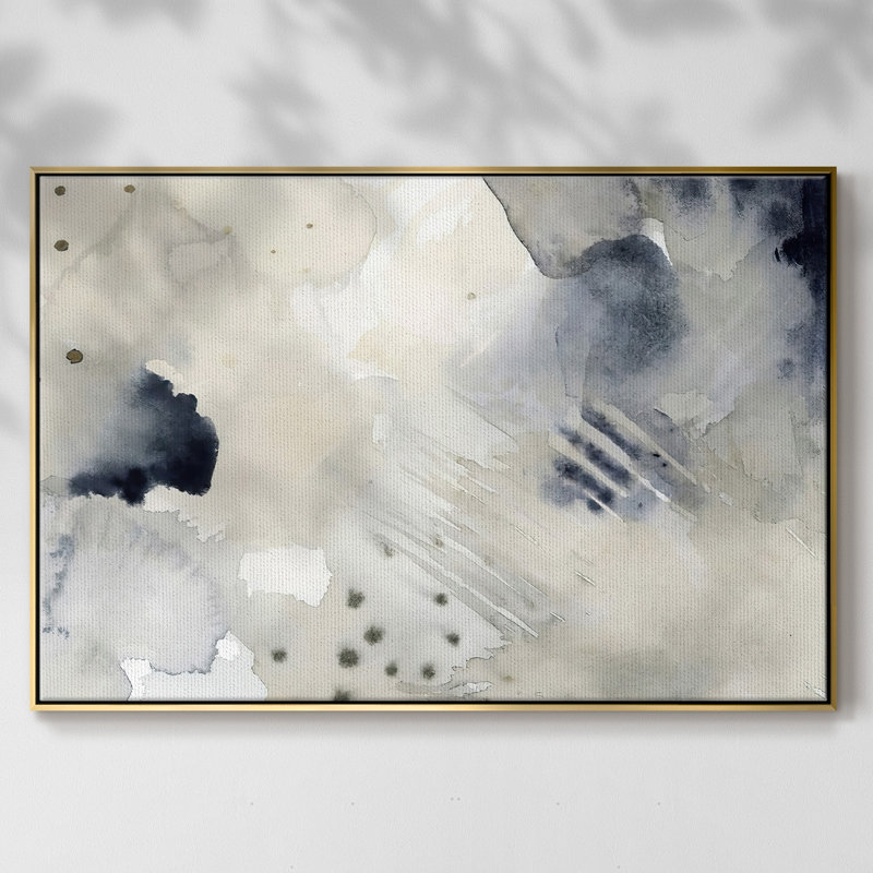 «Dried Bergamot in Mist III», toile tendue avec châssis, H 25 po x l 37 po x P 2 po, Encadrement doré