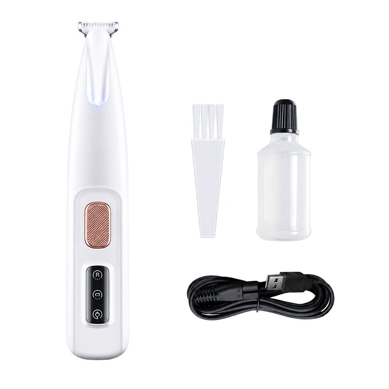 Taille-pattes imperméable pour chien et chat à DEL, comprend de l'huile d'entretien, une brosse de nettoyage et un câble USB