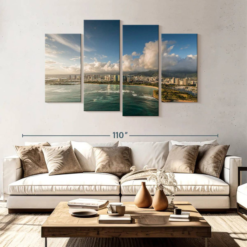 Tergel Honolulu Hawaii Aerial, 54" H x 84" W