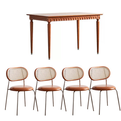 4 - Person Solid Wood Solid Wood Top Four Leg Dining Set