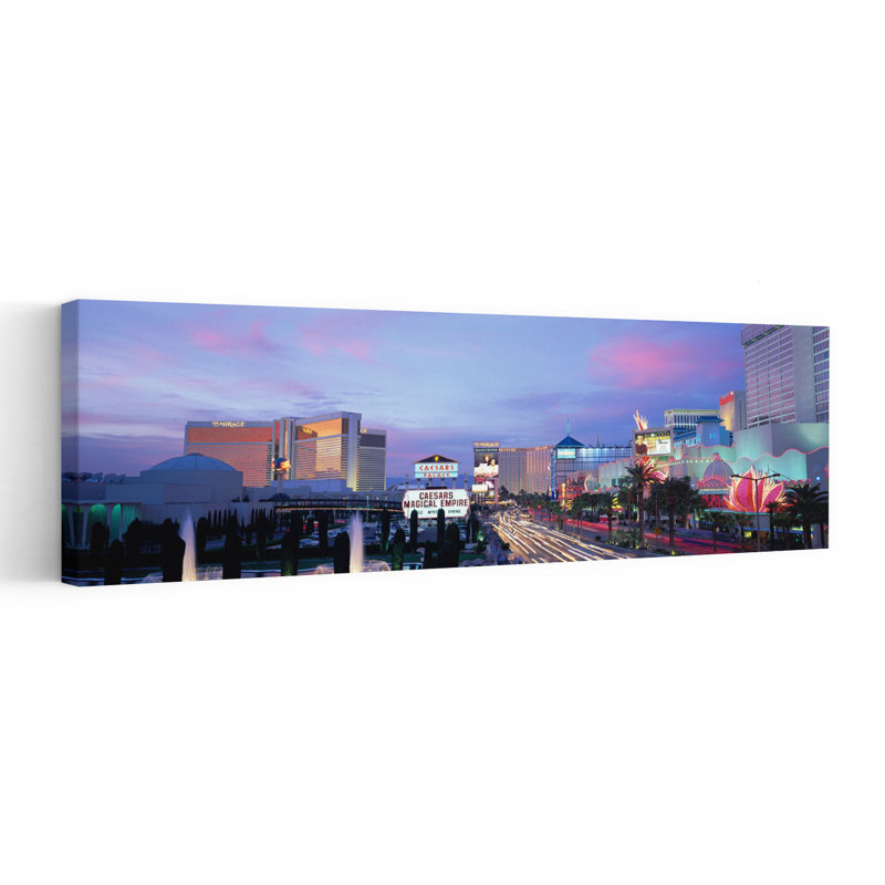 The Strip Las Vegas Nevada USA 1 Piece Wrapped Canvas Panoramic Wall Art, 50.8 cm H x 152.4 cm W