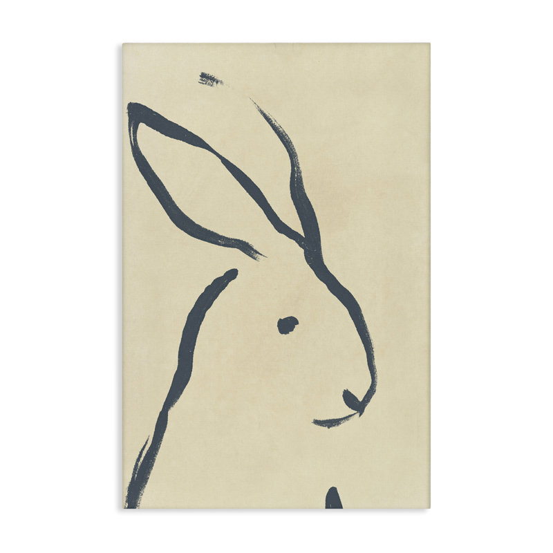 «Minimal Rabbit Doodle», art mural sur toile par June Erica Vess, H 24 po x l 16 po