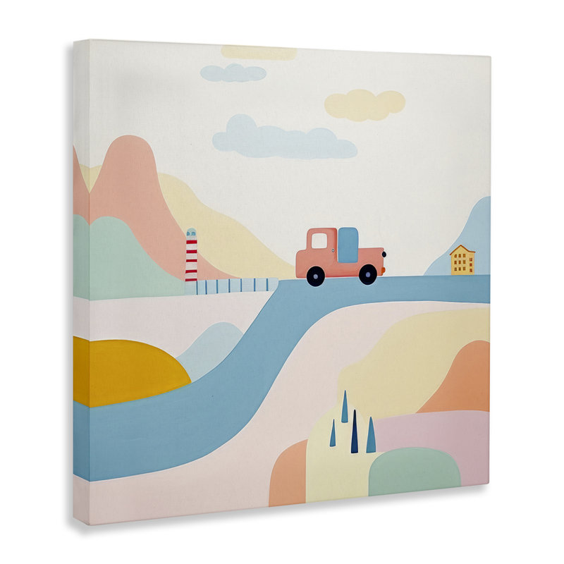 "Pastel Landscape Scene", art mural par Lazar Studio, H 17 po x l 17 po