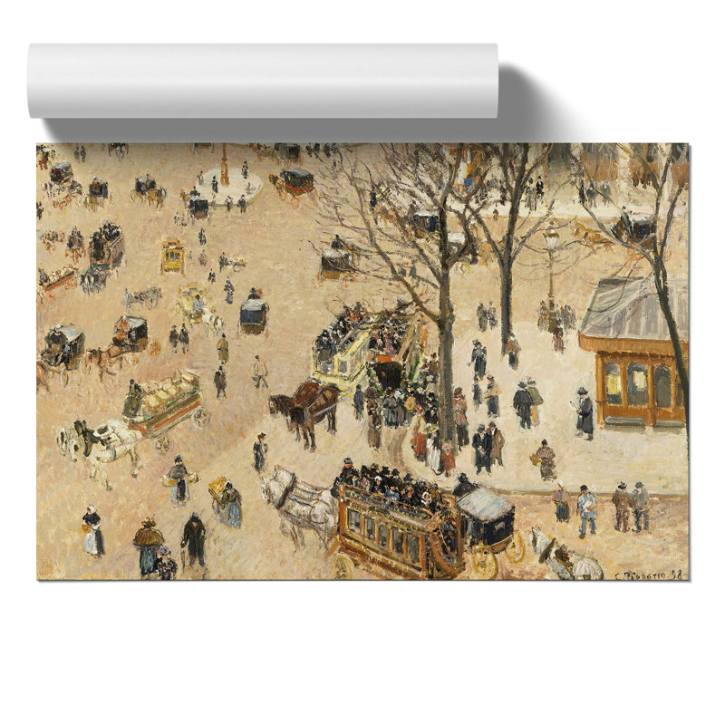Theatre Place by Camille Pissarro - No Frame Painting, 30cm H x 42cm W x 0.1cm D