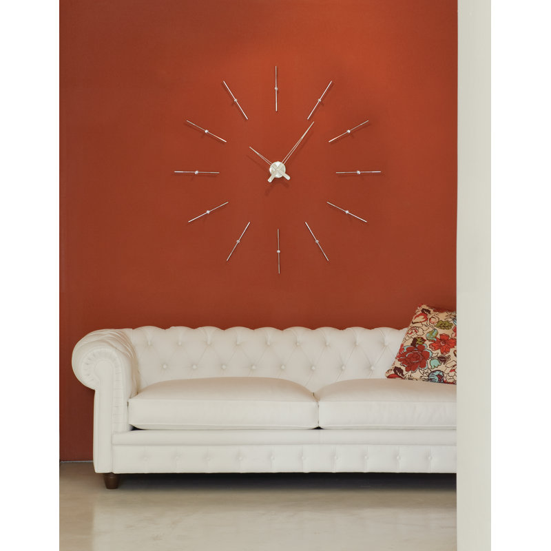 Merlin Metal Analog Wall Clock, Small, Silver