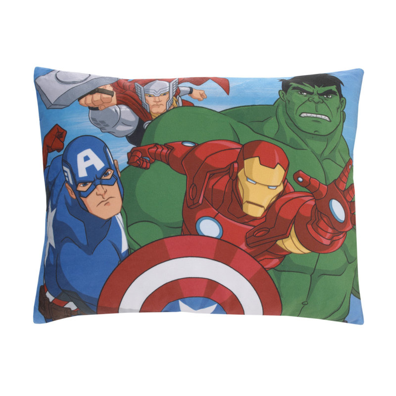 Coussin décoratif NoJo Marvel Avengers Fight the Foe Hulk, Iron Man, Thor, Captain America