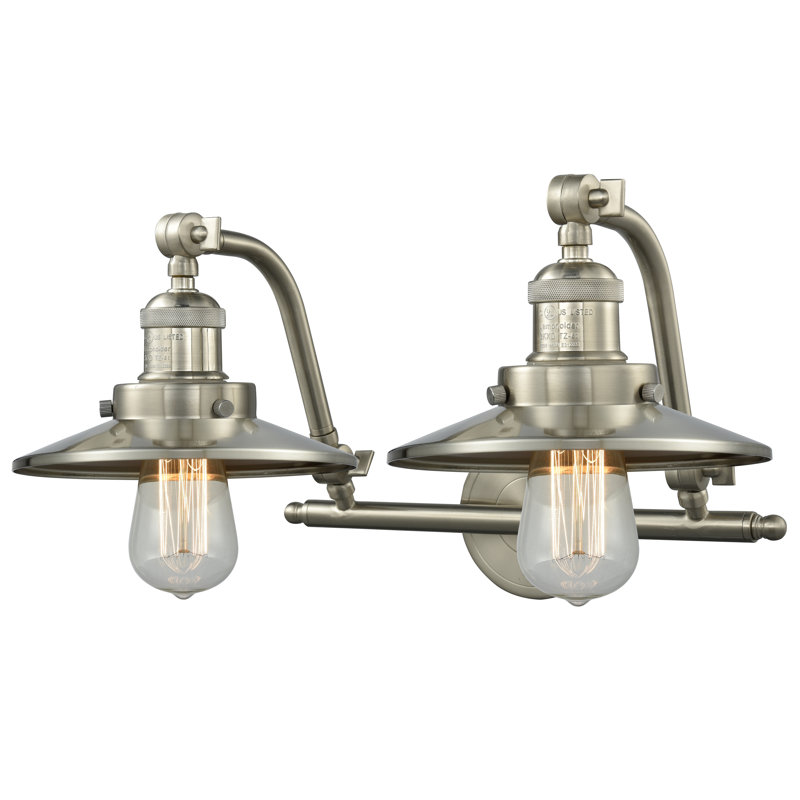 Clintonpark 2 - Light Dimmable Vanity Light, 3 W LED Vintage Dimmable Bulb, Brushed Satin Nickel, Brushed Satin Nickel