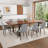 87" Wood Dining Table Set With PU Leather Upholstered Dining Chair-115951198-116180492