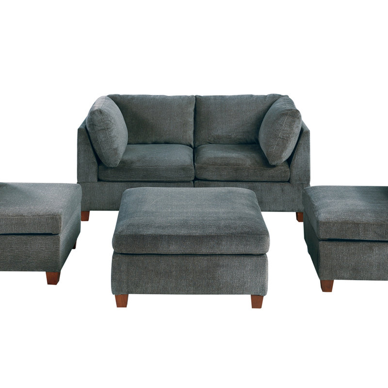 MODULA ENSEMBLE - Canapé modulaire 5 pièces en tissu chenille (modulaire)