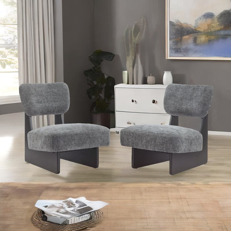 Ensemble de 2 chaises longues, Gris, Noir