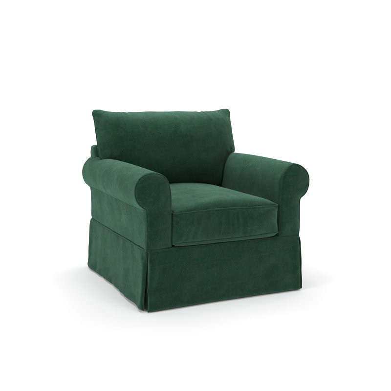 Fauteuil Amari, Velours performance vert forêt Bella