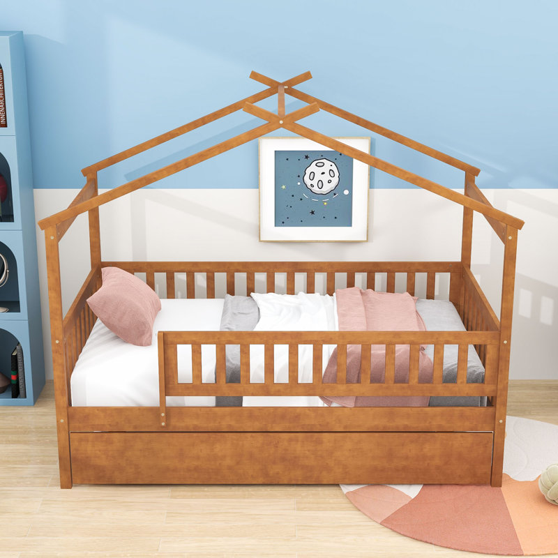 Dustee Wood Daybed with Slats, Walnut, Twin