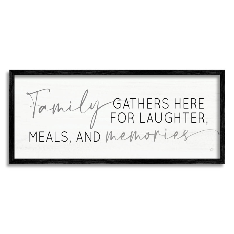 «Family Laughter Mails Memories», estampe numérique encadrée par Lux + Me Designs, Giclée encadrée noir minuit
