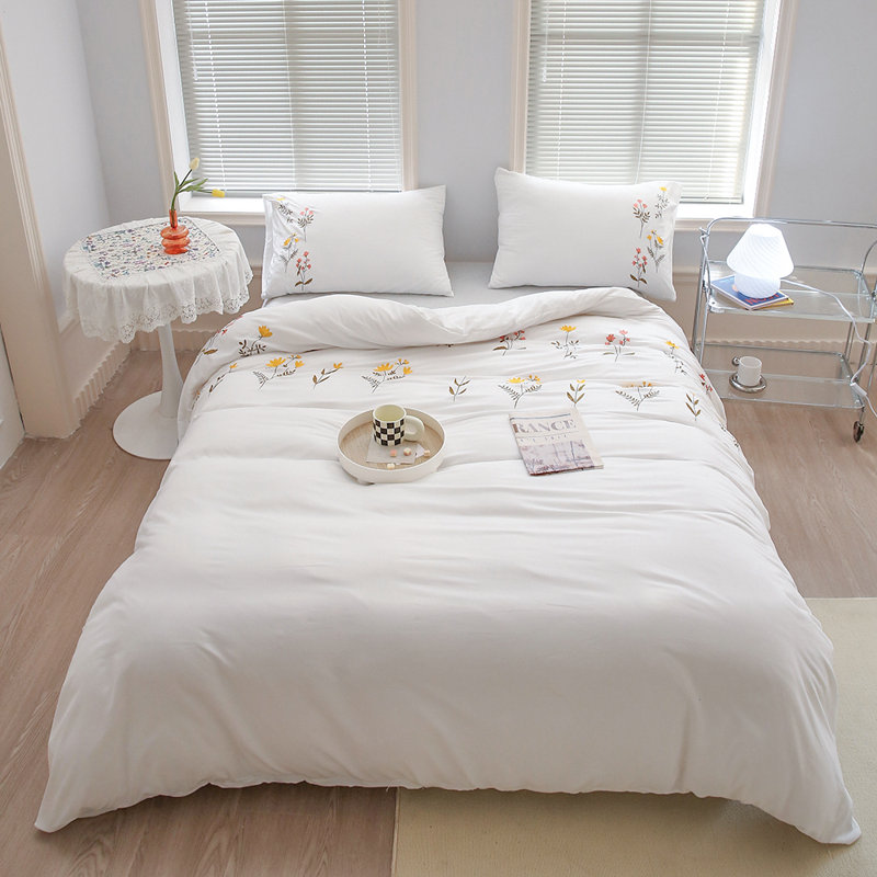 Ensemble de housse de couette en polyester , Grand lit, Blanc
